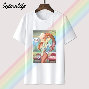 

2020 new summer style men and women fashion short sleeve Lola Bunny restaurant order 100% cotton T-shirt