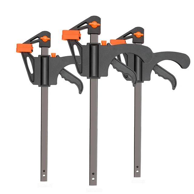 DTBD 4 Inch 2/3/4/5/10Pcs Woodworking Work Bar F Clamp Clip Set Hard Quick Ratchet Release DIY Carpentry Hand Tool Gadget 4Inch 3Pcs