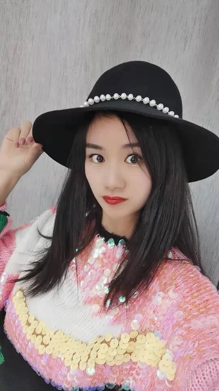 Small sweet wind restoring ancient ways about pearl chain wool fisherman hat female celebrities fashion elegant British han edit