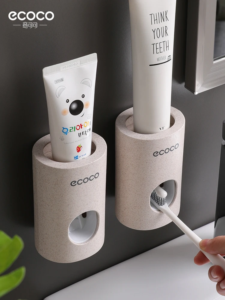 

Ecoco Automatic Toothpaste Artifact Set Squeezer Wall-mounted Toothbrush Rack Press Type Single
