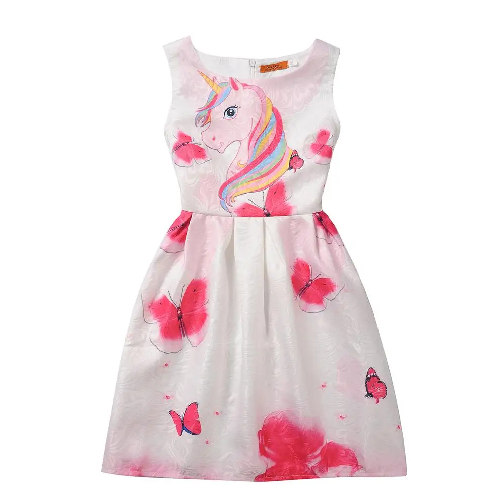 

Summer Dress for Girl Elsa Anna Girls Dress Butterfly Floral Print Princess Teenagers Princess Dress Party Kids Clothes Vestidos
