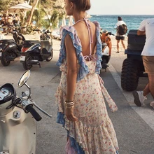 Асимметричные оборки многоярусный Русалочий юбка смешанный принт шикарные женские юбки Хиппи Boho Faldas mujer moda летние юбки