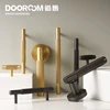 Dooroom Brass Door Lock Set Modern Grey Interiror Bedroom Bathroom Double Wood Door Lever Set Dummy Handle Knob ► Photo 3/6