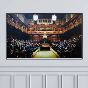 

Banksy Monkey Parliament Canvas Paintings Modern Abstract Posters and Prints Wall Art Pictures for Living Room Home Decoration