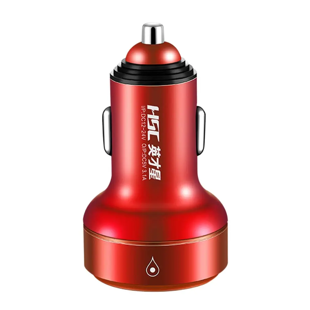 

HSC-1019A Aluminium Alloy Car Charger Cigarette Lighter Socket Splitter 12V-24V 3.1A Dual USB Car Charger With Voltmeter