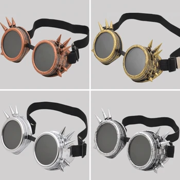 

Classic Gothic Steampunk Sunglasses Men Women Vintage Round Glasses Goggles Driving Eyewear UV400 Elastic Band