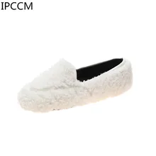 Новинка года; Лидер продаж; милые теплые зимние женские туфли в Корейском стиле на плоской подошве с плюшевой подкладкой; разные цвета