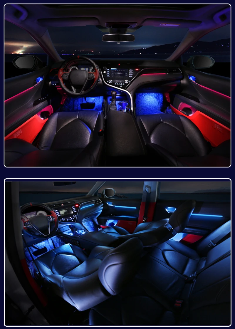 64 Colors LED Ambient Light lamp For Toyota 8th Camry Ambient Light For