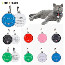 

Customizable Pet ID Tag Personalized Dog Collar Pendant Cat Face Tags Engraved Puppy Kitten Name Plate Accessories Anti-lost