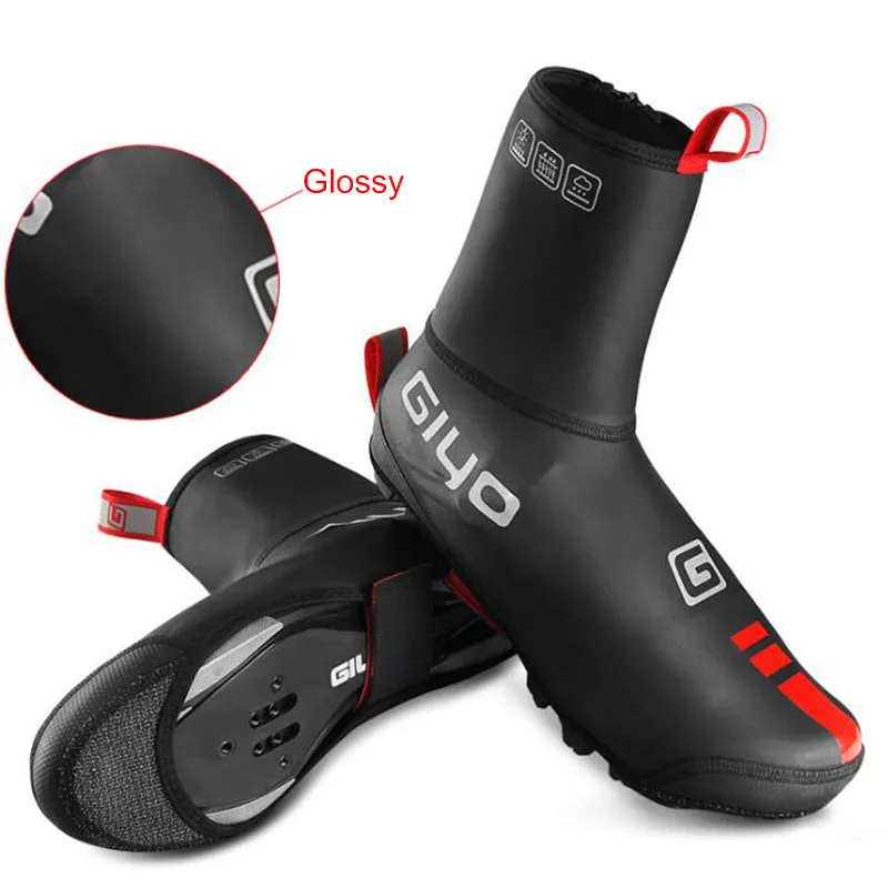 

Waterproof Windproof Fleece Warm Cycling Lock Shoe Covers Reflective Bicycle Overshoes Winter Road Bike Shoe Cover Protector