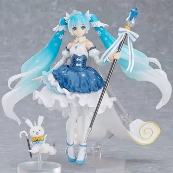 

15cm Ex-054 Snow Hatsune Miku Action Figures Super Movable Joints Face Change Assembly Pvc Figurines Colection Toys Decoration