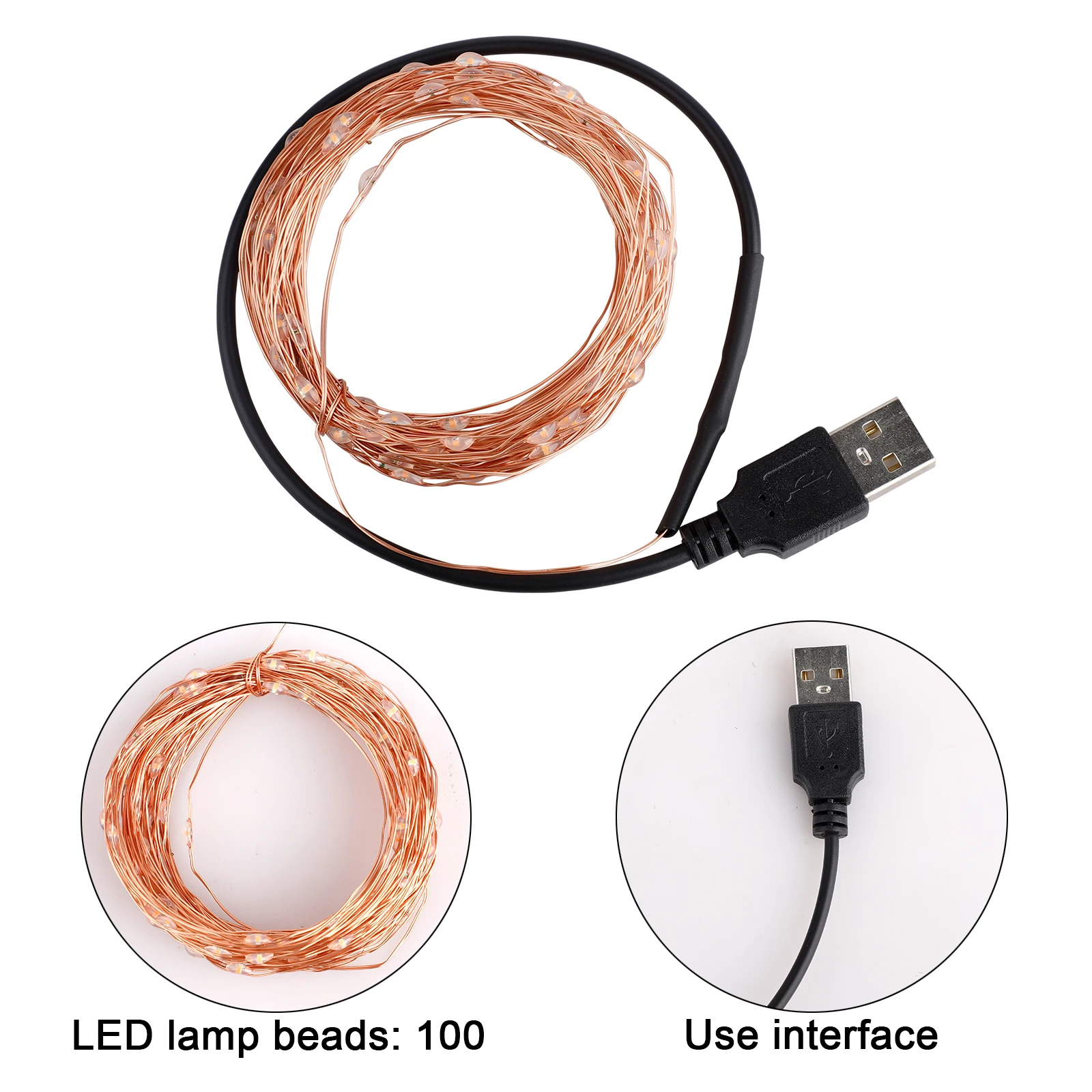 10 м 100LED строка светильник USB на Рождество и Хеллоуин Вечерние Водонепроницаемый