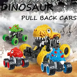 Игрушечные машинки для мальчиков, пластиковые интерактивные игрушечные машинки для детей, динозавр, вытягивающие машинки, динозавр