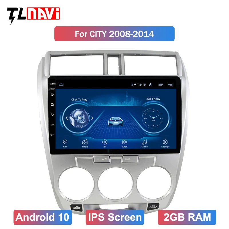 Автомобильная магнитола на Android 10 1 дюйма для Honda CITY 2011 2012 2013 2014 -2016 GPS сенсорный