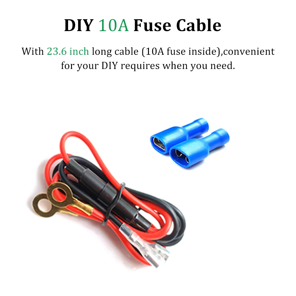 4 в 1 комплект 12 V-24 V QC3.0 Быстрая зарядка USB Мощность адаптер розетка с сенсорным выключателем 10A предохранитель волоконно оптический кабель для автомобиля лодка морской ATV