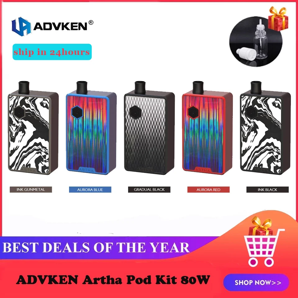 Advken-Kit de vapeo con cartucho de cápsula rellenable de 18650 ML, vapeador de bobina de malla de 4,5/0,3 ohm vs Drag 2, 80W