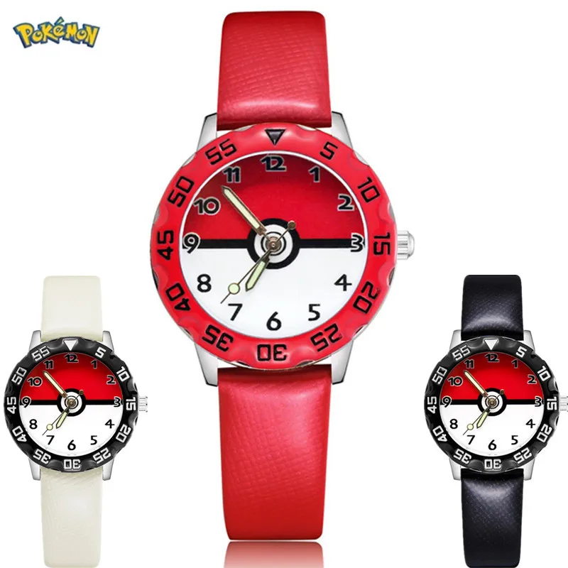 Pokemon Pokeball Watch kawaii Figure Toys Kids Pikachu Go Quartz Wrist Cartoon Boys Girl's Wristband Christmas Gift | Игрушки и