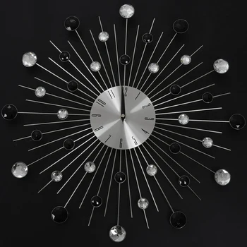 

Gypsophila Diamond Fashion Wall Clock Wrought Iron Clock Creative Clock Vintage Metal Art Wall Clock