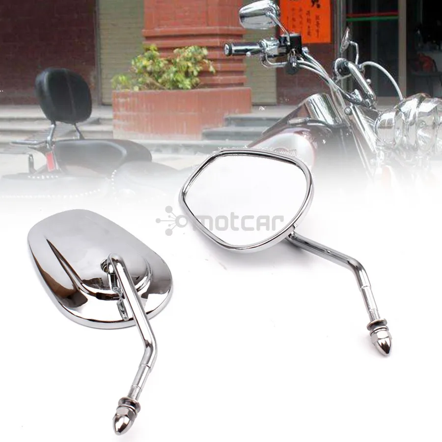 Chrome Rear View Side Mirrors For Harley Road King Fatboy FLHT FLHR