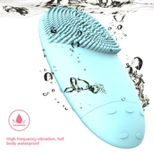 Ультра звуковая щетка для чистки лица силиконовая звуковая вибрация скрубберы для лица электрическая водостойкая щетка для очищения лица массажные кисти инструменты