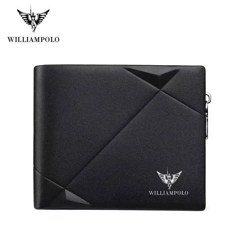 Мужской тонкий кошелек из натуральной кожи мини повседневный дизайн складной