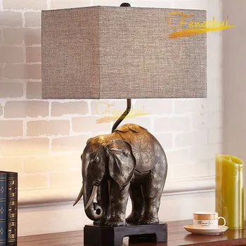 

American LED Table Lamp Lighting Modern Creative Elephant Decoration Table Lights Book Bedroom Living Room Table Decoration Lamp