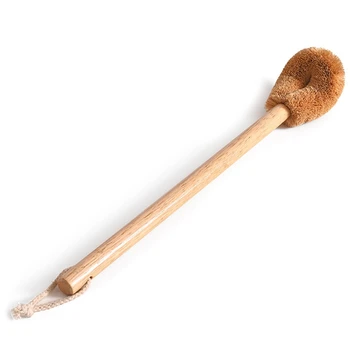 

Updated Modern Version Toilet Bowl Brush, Natural Coconut Fiber Brush Head and Beechwood Handle for Bathroom Toilet - Sturdy, De