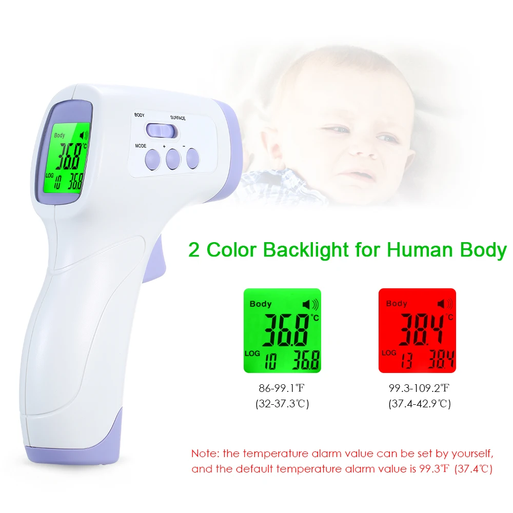 

US STOCK Non-Contact Digital Infrared Thermometer Forehead Body Thermometer Gun Scanner Electronic IR Thermometer Baby Adult