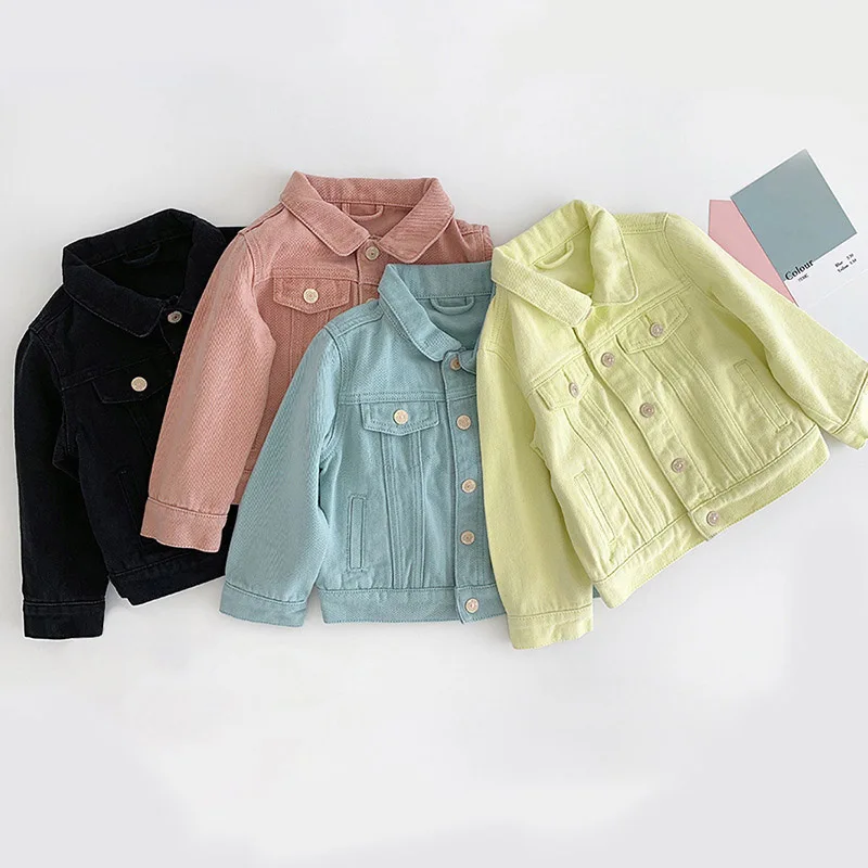 weLake Trendy Denim Jacket For Toddler Kids Classic Style