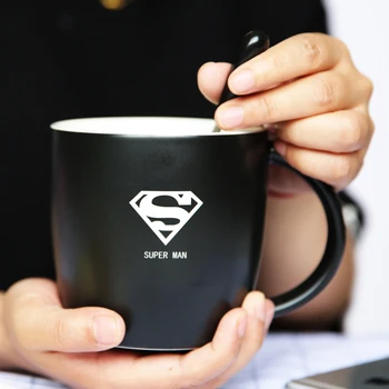 

Creative Simple Black Ceramic Coffee Mug Large Capacity Mug with Lid Spoon Household Office Water Juice Cups Breakfast Milk Mugs