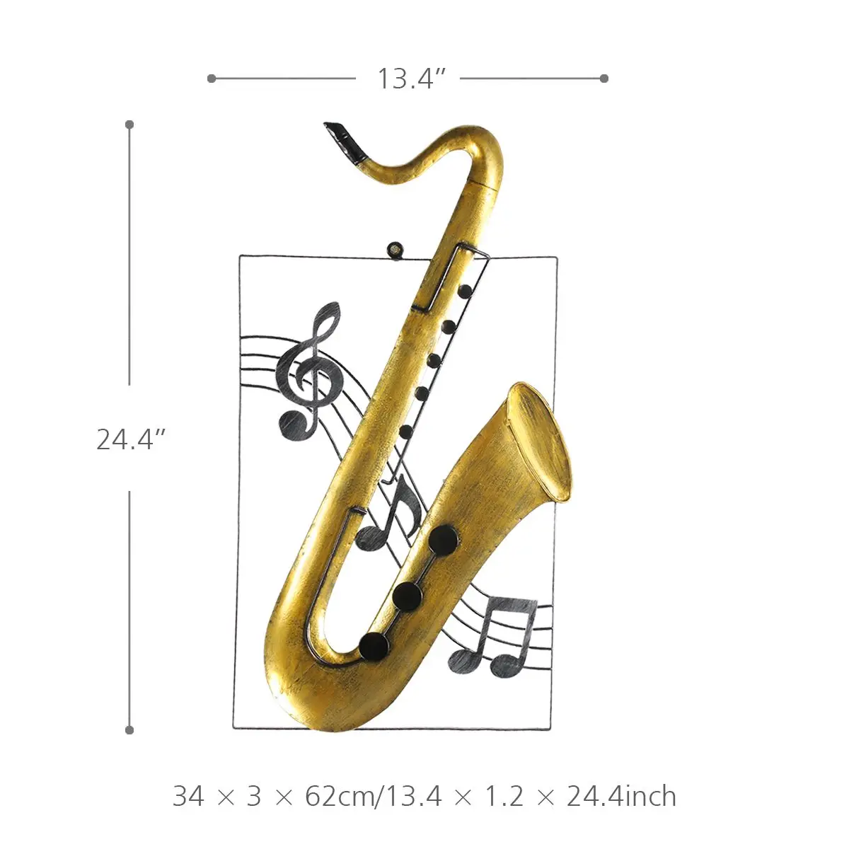 Modern Wall Sculpture Saxophone Hanging Ornament Home Decor Hangings Music Instrument Craft Gift | Дом и сад