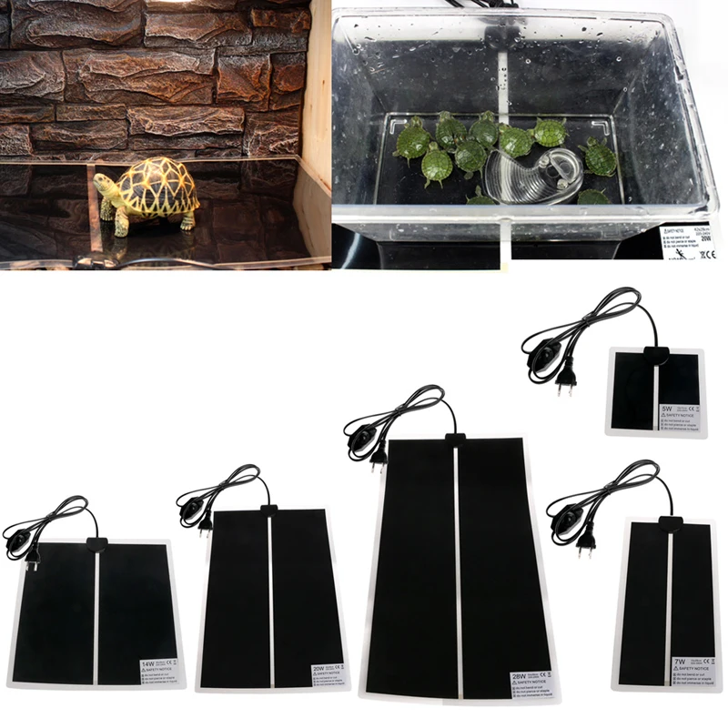 

1PC 5/7/14/28/35W Adjustable Temperature Reptile Heating Pet Warmer Bed Mat
