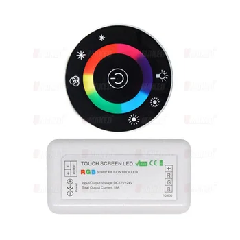 

DC12V-24V LED Touch Round Screen RGB Controller 18A 7 Keys RF Remote 3CH led controller for 5050 3528 2835 RGB LED strip lights