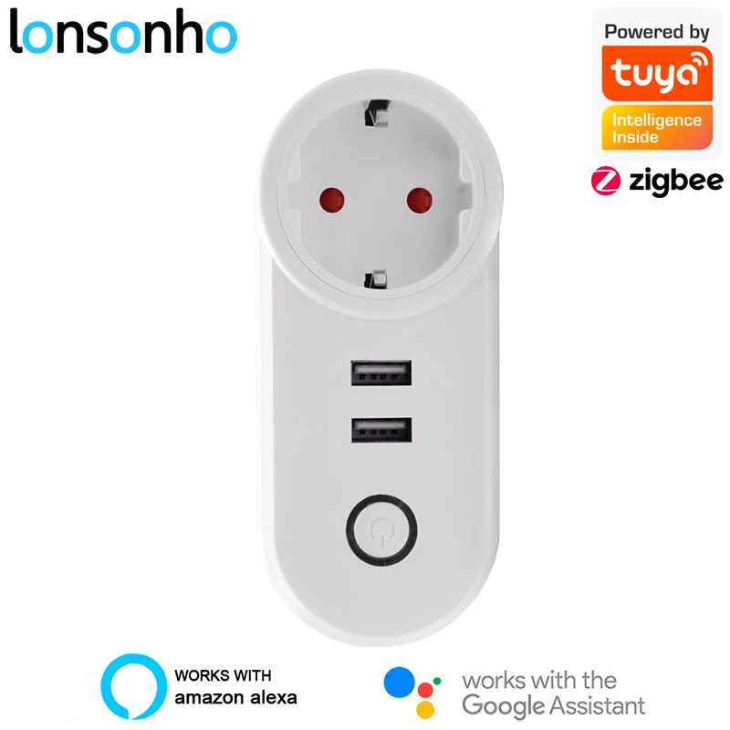 Смарт-розетка Lonsonho Zigbee 3 0 2 USB-порта 16 А | Обустройство дома