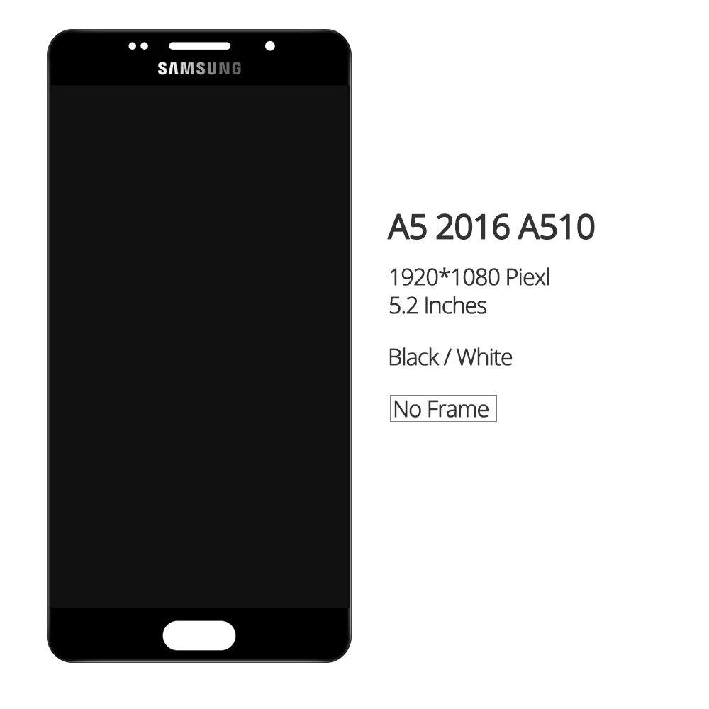 Тесты A510 ЖК-дисплей для samsung Galaxy A5 A510F A510M A510FD A5100 A510Y ЖК-дисплей Дисплей кодирующий преобразователь сенсорного экрана в сборе
