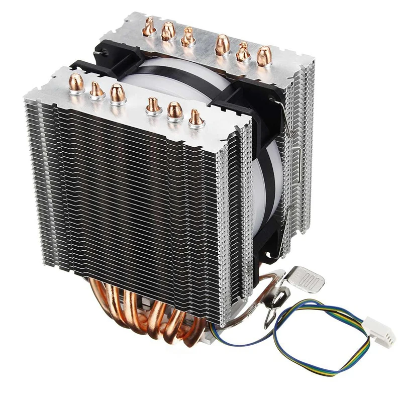 6 Heat Pipe Cpu Cooler Led Fan 3 Line Cpu Fan Cpu Heatsink For Intel 775/1150/1155/1156/1366 For Amd All