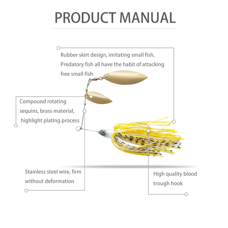 WESTBASS 1PX Spinnerbait 13.5g Spoon Spinner Wobbler Sinking Bass Fishing Lure Metal Jigging Swimbait Swivel Trolling Isca Pesca 4