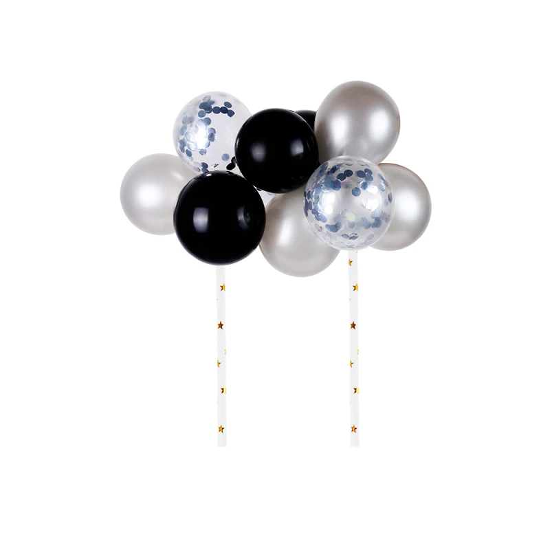 10pcs 5inch balloon topper birthday party decorations kids cake toppers baby shower DIY rose gold balloons topper wedding decor - Цвет: 1set cake topper