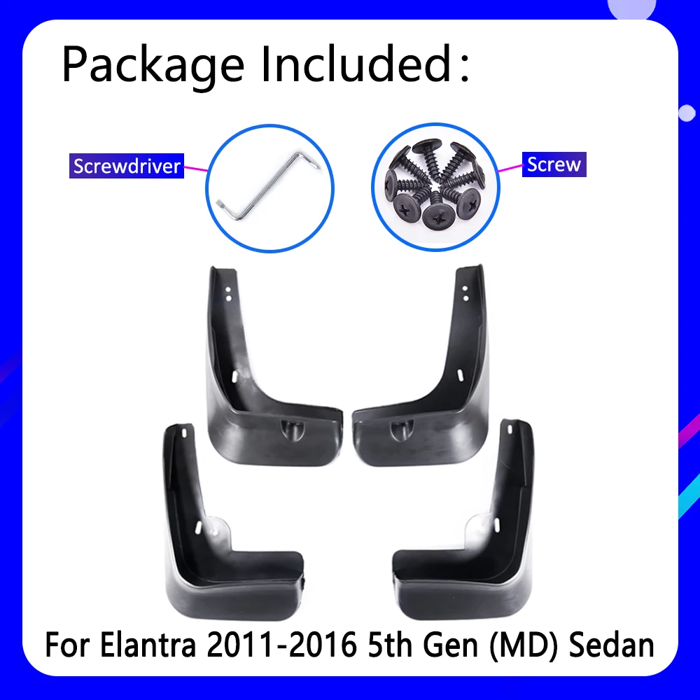 Mudguards fit for Hyundai Elantra MD 2011 2012 2013 2014 2015 2016 Car Accessories Mudflap Fender Auto Replacement Parts