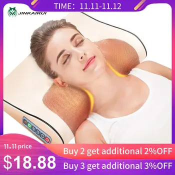 

Head Neck Massager Car Home Cervical Shiatsu Massage Neck Back Waist Body Electric Multifunctional Massage Pillow Cushion