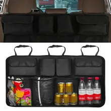 Регулируемый автомобильный органайзер для багажника большая емкость на заднее сиденье сумка для хранения из ткани Оксфорд универсальный автомобильный органайзер для спинки сиденья аксессуары
