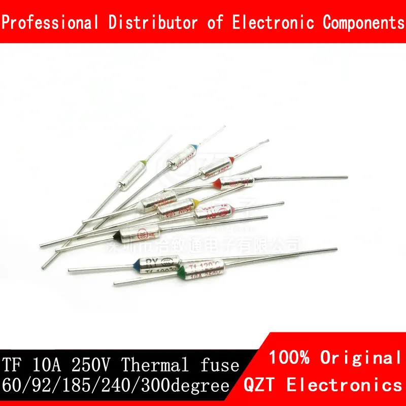 10Pcs TF Thermal Fuse RY 10A 250V Temperature 65C 85C 92C 105C 100C 120C 130C 152C 165C 172C 185C 192C 200C 216C 240C 280C 300C