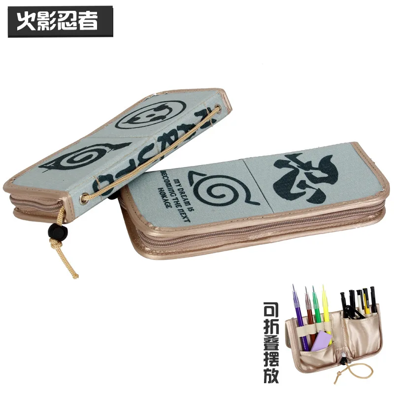 

Anime One Piece Cosmetic Bags Fairy Tail Naruto Canvas School Pencil Case Student Storage Pen Bag Zipper Stationery Bag Gift