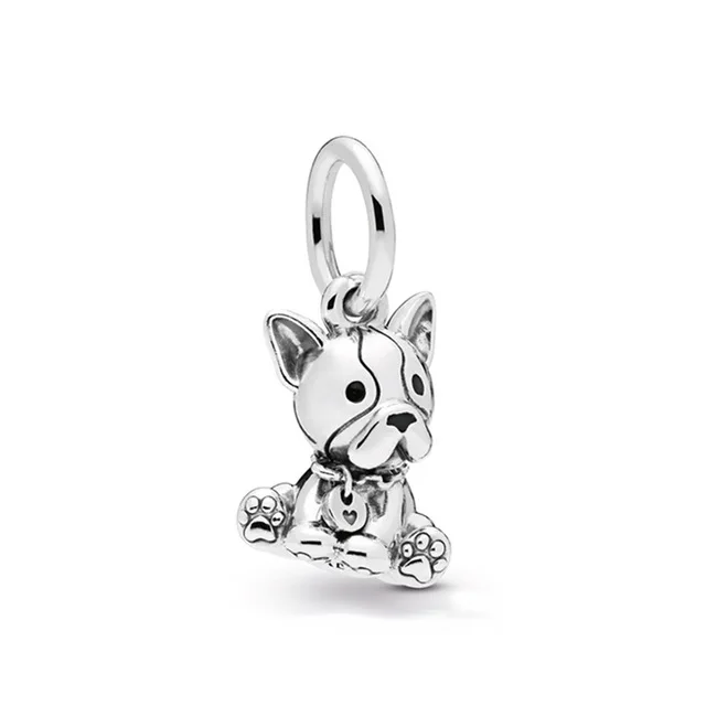 

100% 925 Sterling Silver 2019 New Mother'S Day Family Bulldog With Beads Hanging Free Free Mailbag