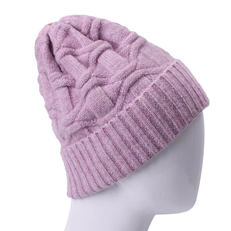 G Женская мешковатая шапка Skullies Beanies, Зимняя вязанная теплая Толстая шапка унисекс, мягкая эластичная Женская и Мужская ветрозащитная шапка - Цвет: G