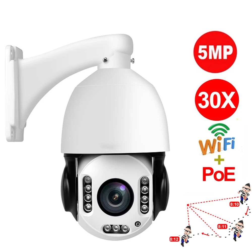 『Video Surveillance!!!』- IMPORX 5MP WIFI Auto Tracking IP Camera 30X
Optical Zoom Human Tracking High Speed Dome IP Camera 2592 x1944 PTZ
Network Cameras