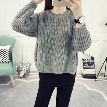 

Pullover Sweater Women Autumn and Winter Women's Knitted Sweater Woman Coats 2019 Plus Size