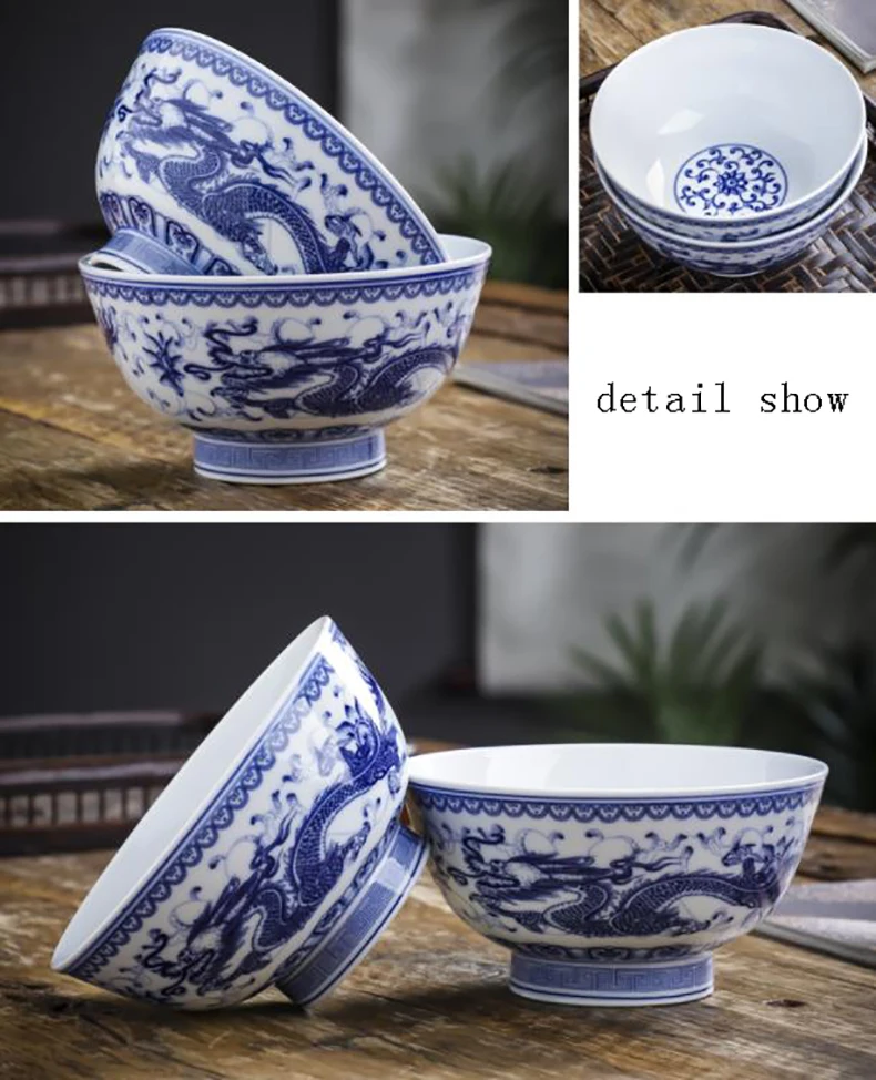 tigela jingdezhen utensílios de mesa casa vintage