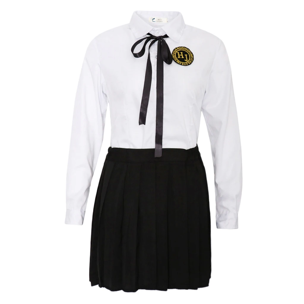 Японская школьная форма для девочек; Матросская плиссированная юбка; аниме; маскарадные костюмы; белая рубашка и черная юбка; размер XXXL
