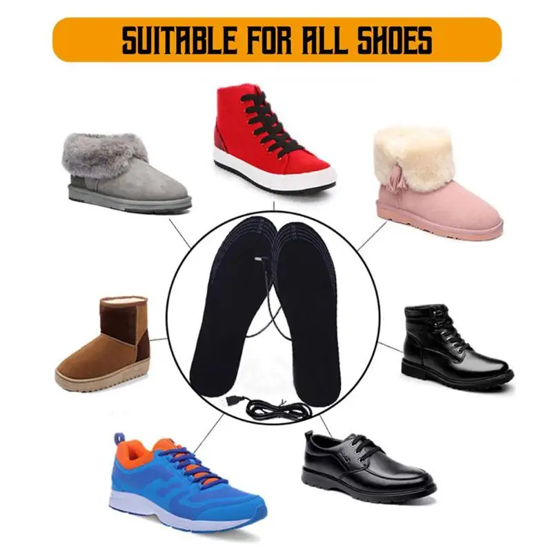 1 пара USB стельки для обуви с подогревом, согревающие стельки для ног, зимние уличные спортивные стельки, теплые зимние стельки для ног, согревающие носки, коврик